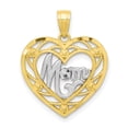 thumbnail image 1 of 10k & Rhodium Mom Heart Charm, 1 of 3