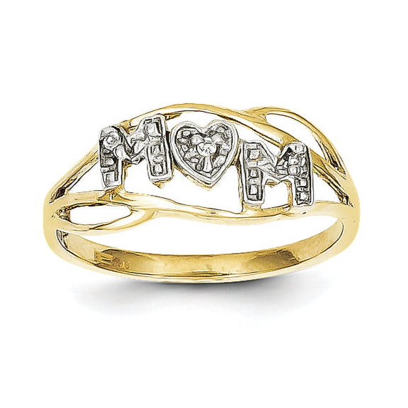 10k & Rhodium Mom Ring
