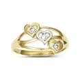 thumbnail image 1 of 10k & Rhodium Triple Heart CZ Ring, 1 of 2