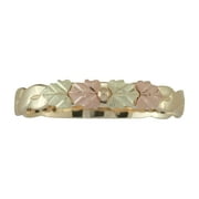 10k Ring with 12k Gold Leaf Accents
