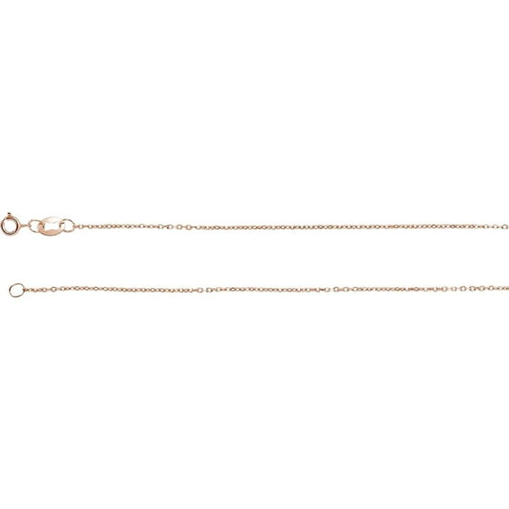 10k Rose Gold 1mm Sparkle-Cut Cable 16 Inch Chain Chain Necklace for Women and Men - .9 Grams