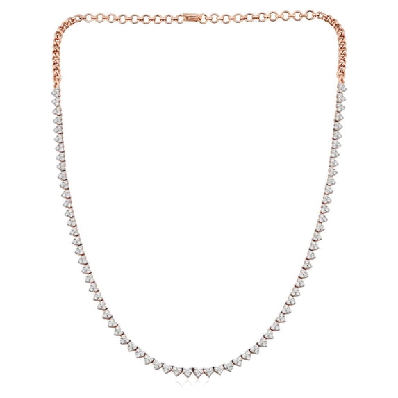 10k Rose Gold 3.20 Ct. Diamond Chain Necklace