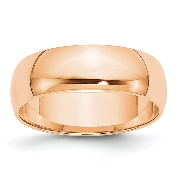 10k Rose Gold 6mm Plain Classic Dome Men's Wedding Band Ring Size 12