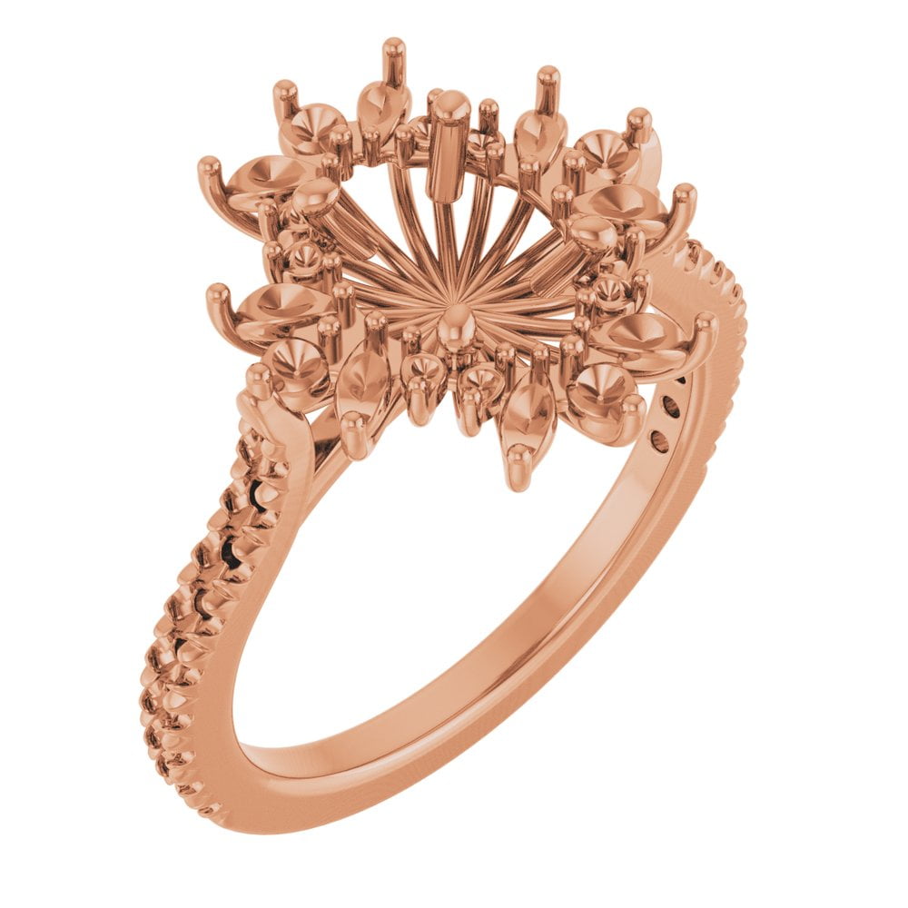 10k Rose Gold 8x6mm Oval Shape FrenchSet HaloStyle Bridal Wedding