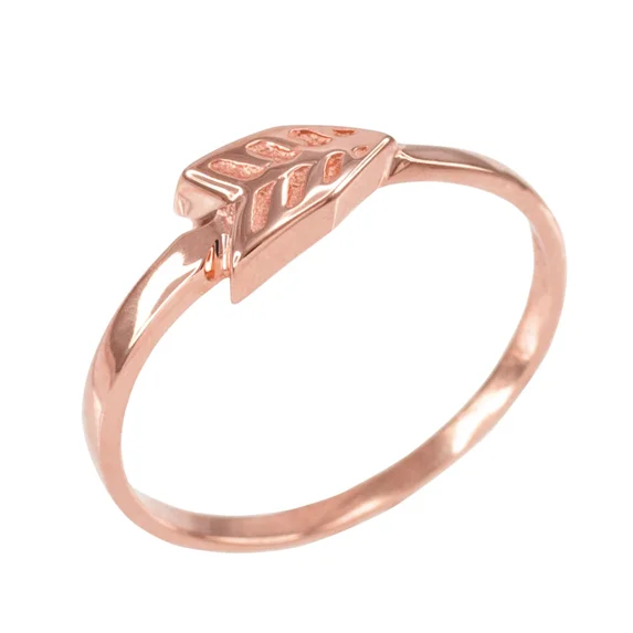 Goldeden Rose 10k Rose Gold Arrow Band Ring (Size 5) - Walmart.com