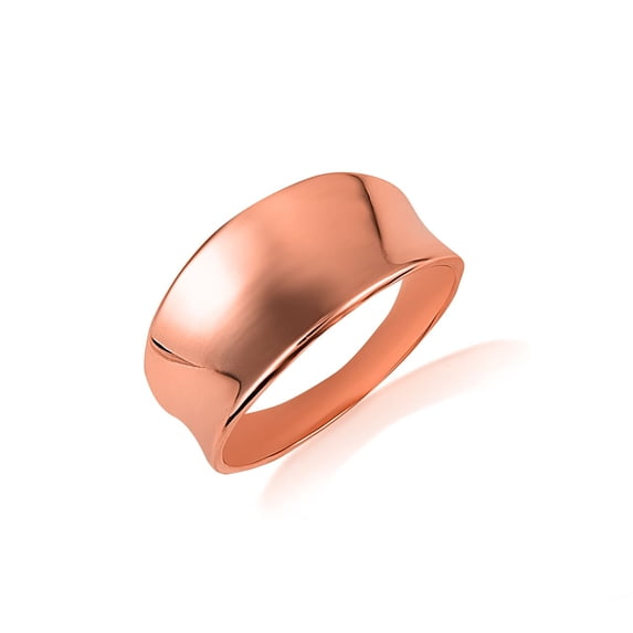 10k Rose Gold Concave Wide Band Ring (Size 10)