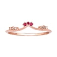 thumbnail image 1 of 10k Rose Gold Curved Genuine Ruby and Diamond Band Guard, 1 of 5