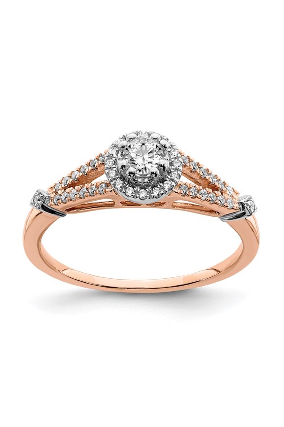 10k Rose Gold Diamond Bridal Engagement Wedding Ring Fine Jewelry For Women Gifts For Her, Size 7