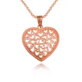 thumbnail image 1 of 10k Rose Gold Heart Shape Milgrain Pendant / Necklace (20 Inches), 1 of 5