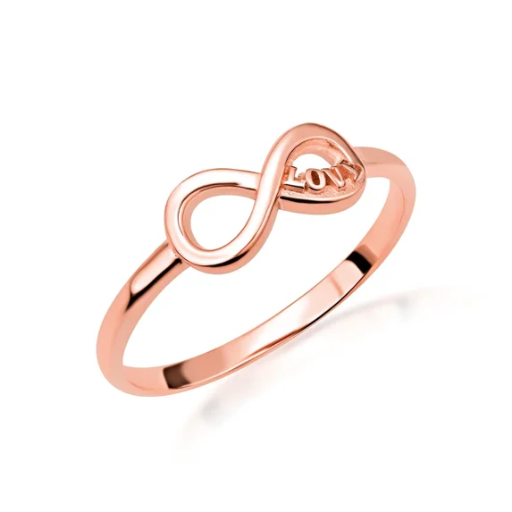 10k Rose Gold Infinity Love Script Ring (Size 8.25)