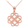 thumbnail image 1 of 10k Rose Gold Interlocking Hearts Celtic Love Knot Pendant / Necklace (18 Inches), 1 of 2