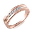 thumbnail image 1 of 10k Rose Gold Mens Diamond Ring, 1/2 Carat (ctw) Round Cut Natural White Diamond 5-Stone Anniversary Wedding Band Ring Men's Jewelry (Diamond Color: H-I, Clarity: I2, 0.50cttw) Ring Size-11.5, 1 of 4