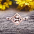 thumbnail image 1 of 10k Rose Gold Morganite Halo Engagement Ring With Cushion Cut 1.50 Carat Milgrain Art Deco, 1 of 6