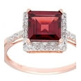 thumbnail image 1 of 10k Rose Gold Square Garnet and Diamond Halo Ring, 1 of 2