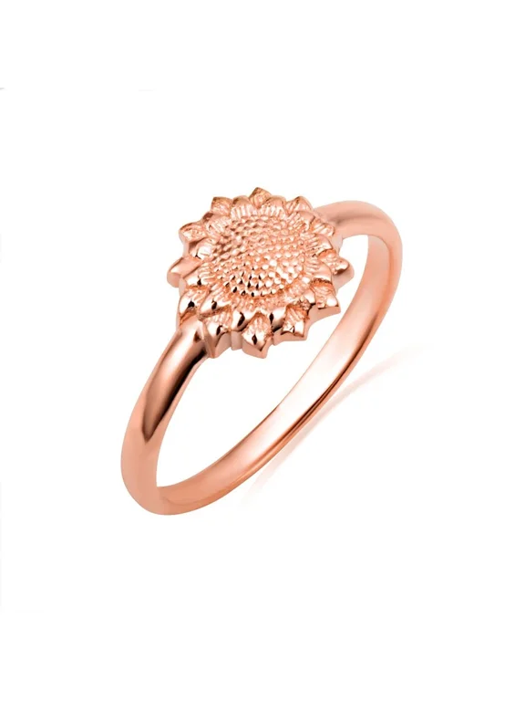 10k Rose Gold Sunflower Ring (Size 4)