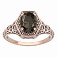 thumbnail image 1 of 10k Rose Gold Vintage Style Genuine Oval Smoky Quartz Filigree Ring, 1 of 5