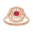 thumbnail image 1 of 10k Rose Gold Vintage Style Genuine Round Ruby and Diamond Accent Ring, 1 of 5