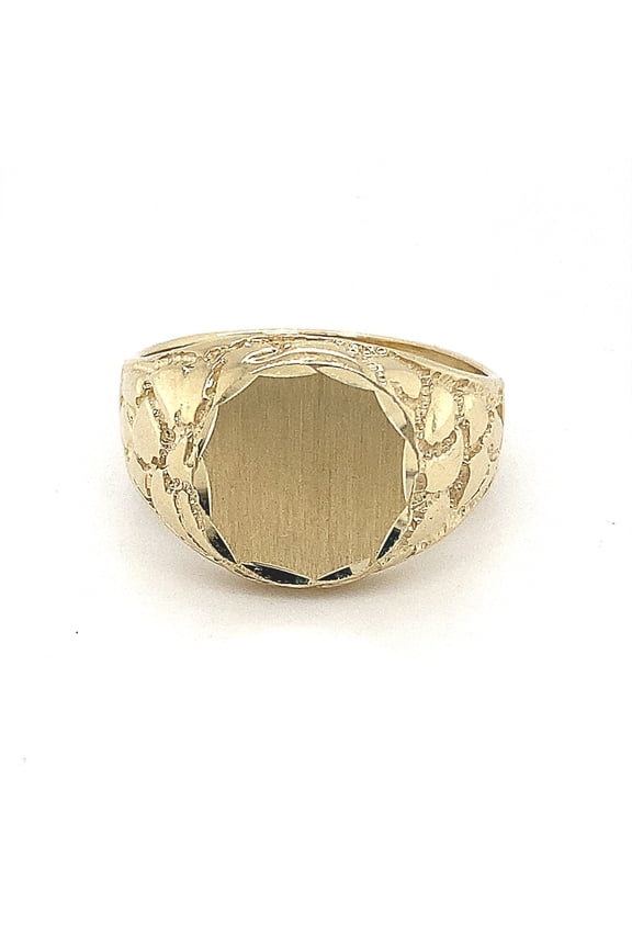 10k Round Engraveable Nugget Ring