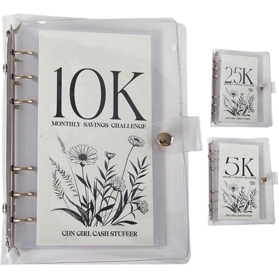 10k Savings Challenge Book with Cash Envelopes, Money Saving Binder for ...