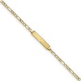thumbnail image 1 of 10k Semi-solid Figaro Link ID Bracelet in 10k Yellow Gold, 1 of 3