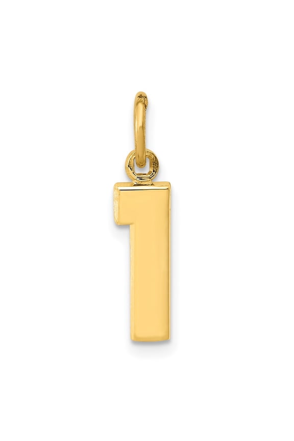 10k Small Polished Number 1 Charm