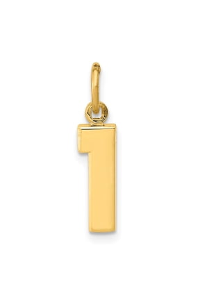 10k Small Polished Number 1 Charm
