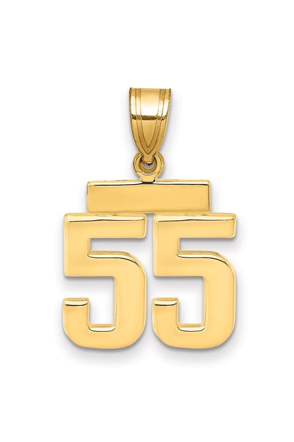 10k Small Polished Number 55 Charm