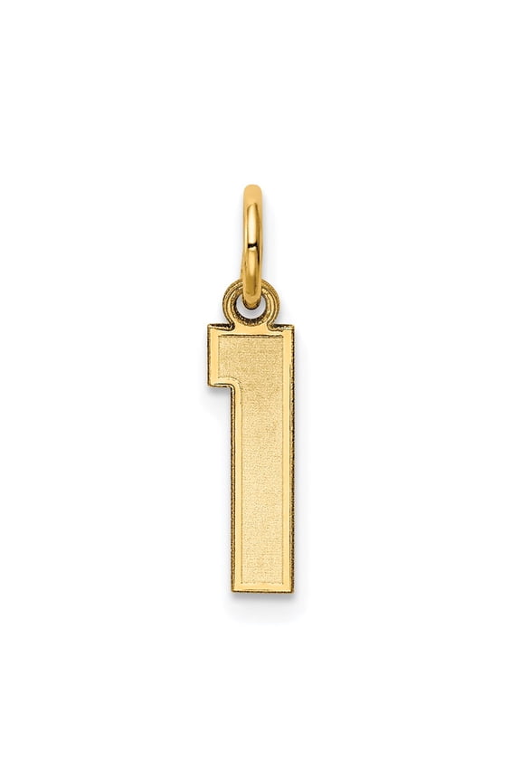 10k Small Satin Number 1 Charm