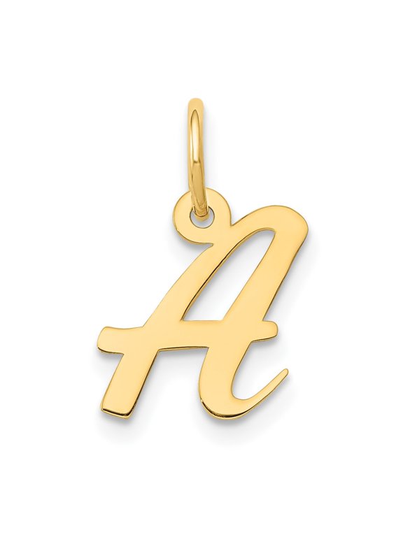 Finest Gold 10K Small Script Initial A Charm
