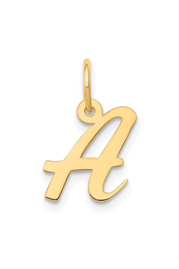 Finest Gold 10K Small Script Initial A Charm