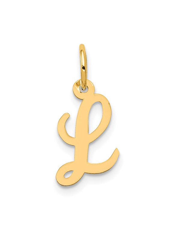 10k Small Script Initial L Charm
