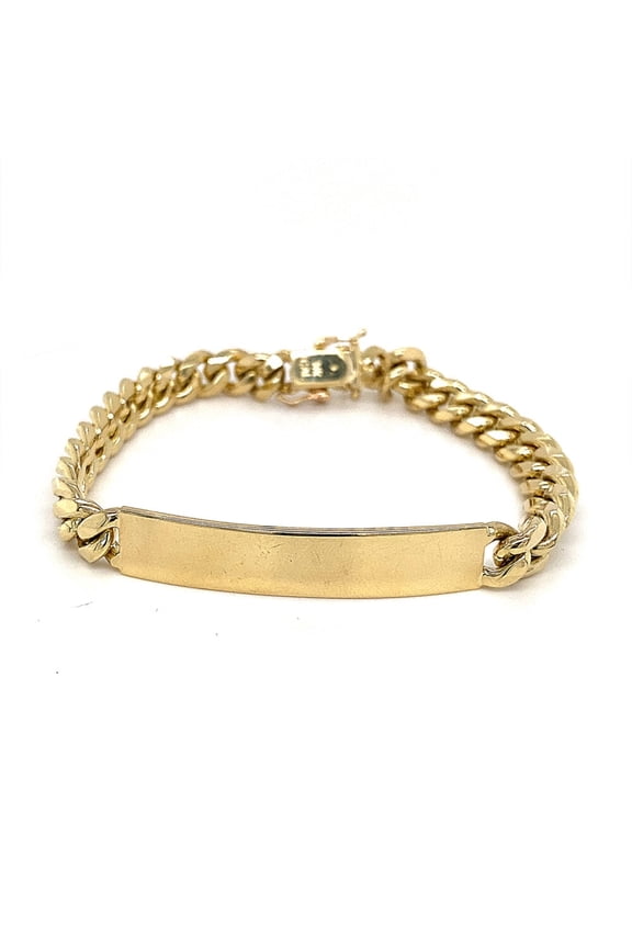 10k Solid Cuban Link ID Bracelet 8.25"