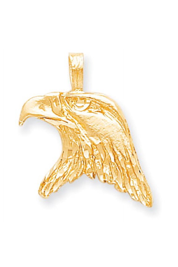 10k Solid Diamond-cut Eagle Head Charm