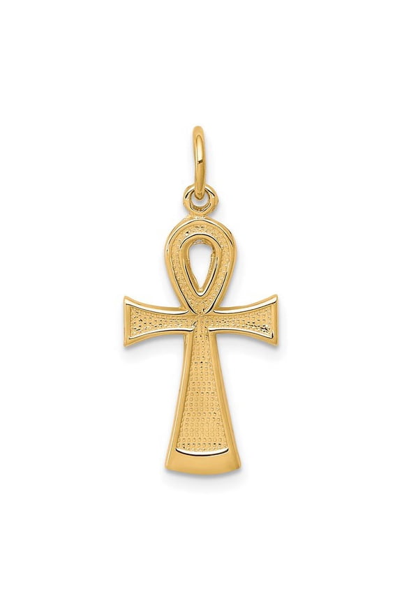 10k Solid Flat-Backed Ankh/Egyptian Cross Pendant