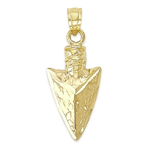 10k Solid Gold Spearhead Pendant for Necklace, Dainty Western Jewelry, Arrowhead Charm Good Luck Gift for Her