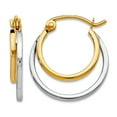 thumbnail image 1 of 10k Solid Gold Two-tone Polished Hinged Hoop Earrings 17x15.7mm Wide 2.5mm Thick Hoop Earring for Women, 1 of 2