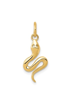 10k Solid Polished Snake Charm
