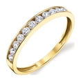 thumbnail image 1 of 10k Solid White or Yellow Gold Channel Wedding Band Ring, 1 of 2