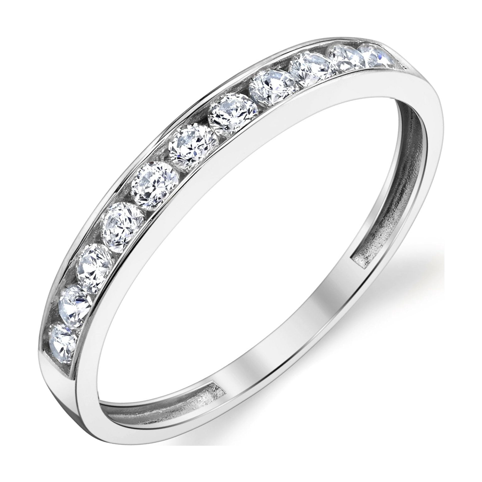 10k Solid White or Yellow Gold Channel Wedding Band Ring