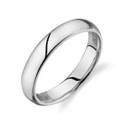 TESORI & CO 10k Solid White or Yellow Gold Comfort Fit 4mm Plain Wedding Band Ring