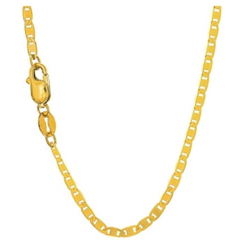 10k Solid Yellow Gold 1.7mm Mariner Chain Necklace - 16 18 20 24