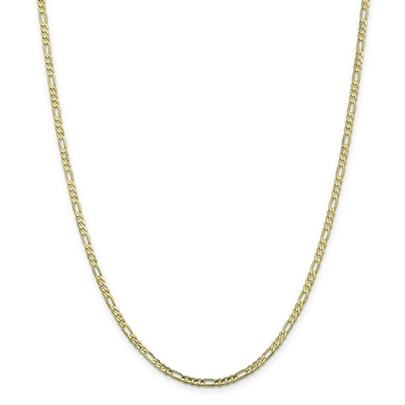 10k Solid Yellow Gold 3.0mm Thick Concave Figaro Chain - 20 Inches
