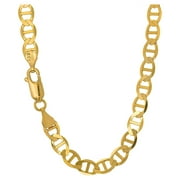 10k Solid Yellow Gold 3.2mm Mariner Chain Necklace- 16" 18" 20" 22" 24"