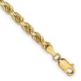 thumbnail image 1 of 10k Solid Yellow Gold 4mm Sparkle-Cut Quadruple Rope Chain Bracelet 8 Inch Link Bracelet for Women and Men, 1 of 2