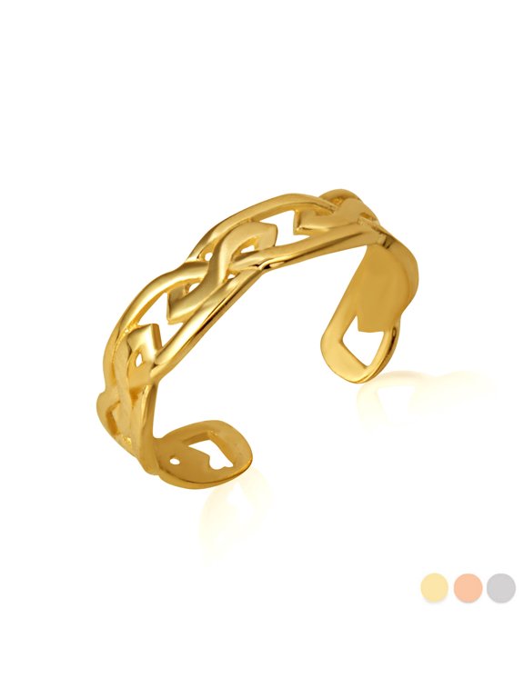 10k Solid Yellow Gold Celtic Trinity Toe Ring