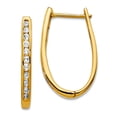 thumbnail image 1 of 10k Solid Yellow Gold Diamond Oval Hinged Hoop Earrings 22x13mm Wide 2mm Thick Hoop Earring for Women, 1 of 2