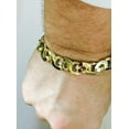 thumbnail image 1 of 10k Solid Yellow Gold Handmade 12.mm Flat Link , Bracelet, 9.5", Approx 67.6g, 1 of 1