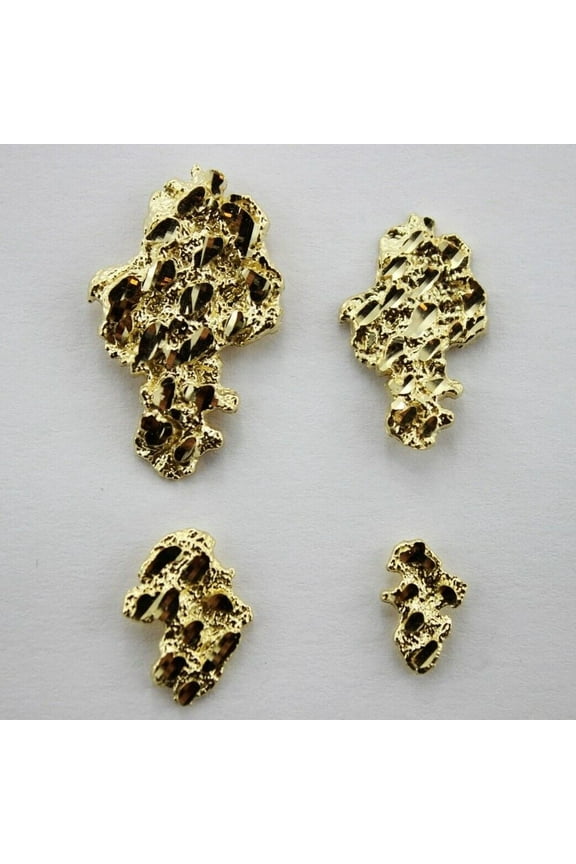 10k Solid Yellow Gold Nugget Stud Earrings