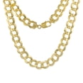thumbnail image 1 of 10k Solid Yellow Italian Gold Curb Link Chain Necklace Cadena de Oro 12.3mm 22", 1 of 1