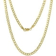 thumbnail image 1 of 10k Solid Yellow Italian Gold Curb Link Chain Necklace Cadena de Oro 4mm 28", 1 of 1